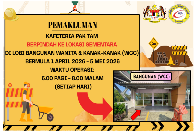 Perpindahan Sementara Kafeteria Pak Tam
