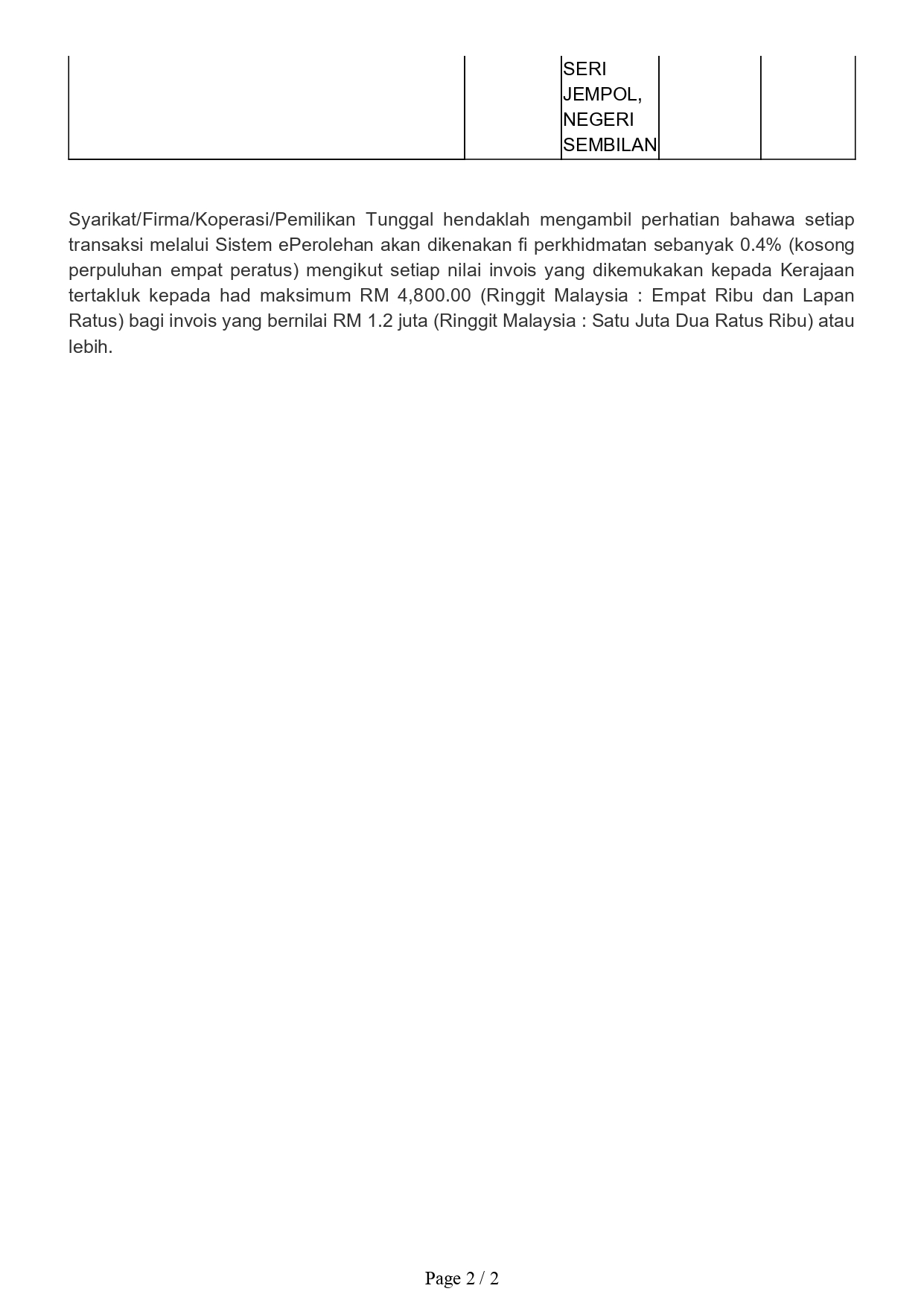 Kenyataan Tawaran Pembekal mentah basah H Jempol page 0002