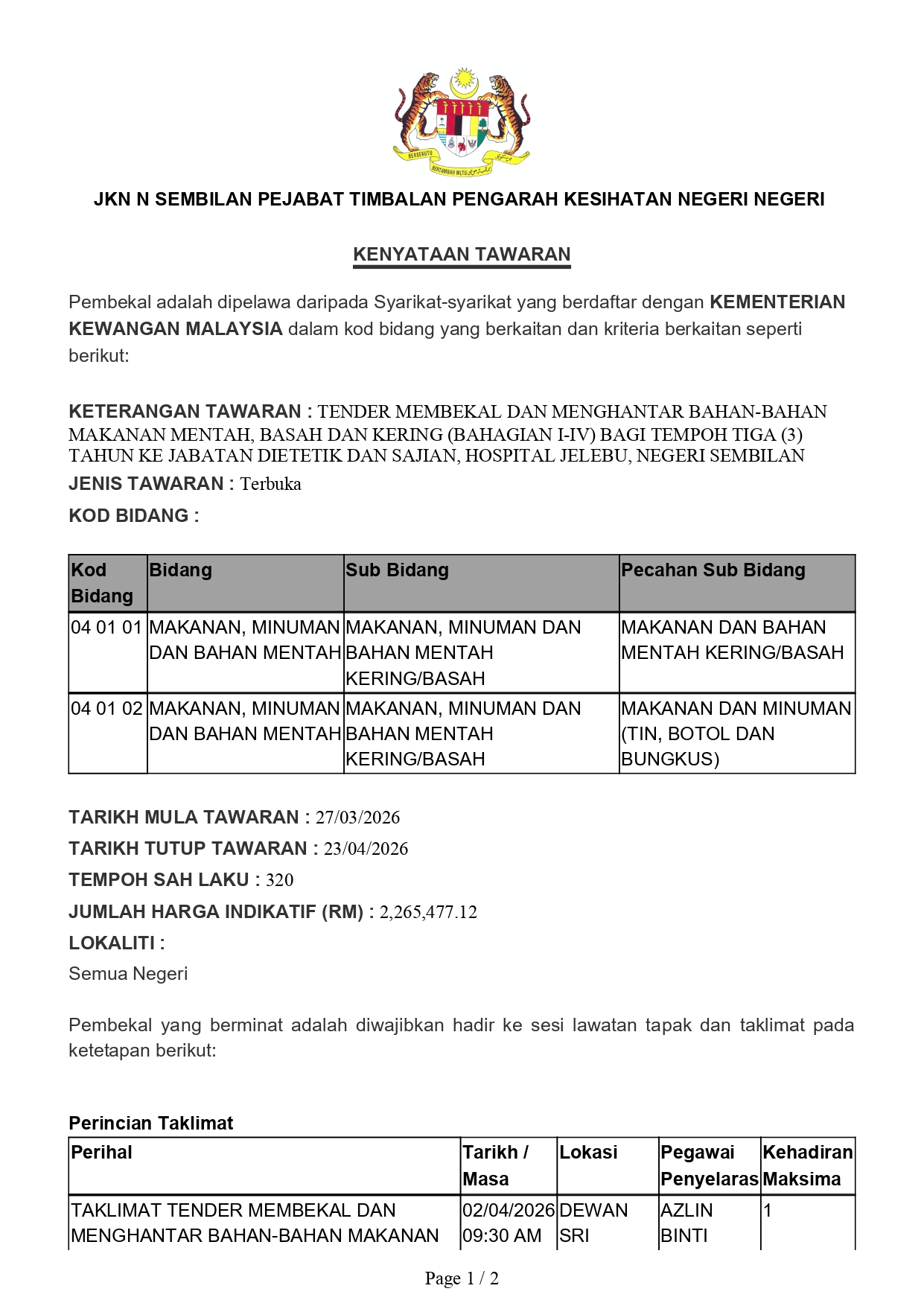 Kenyataan Tawaran bahan mentah H Jelebu page 0001