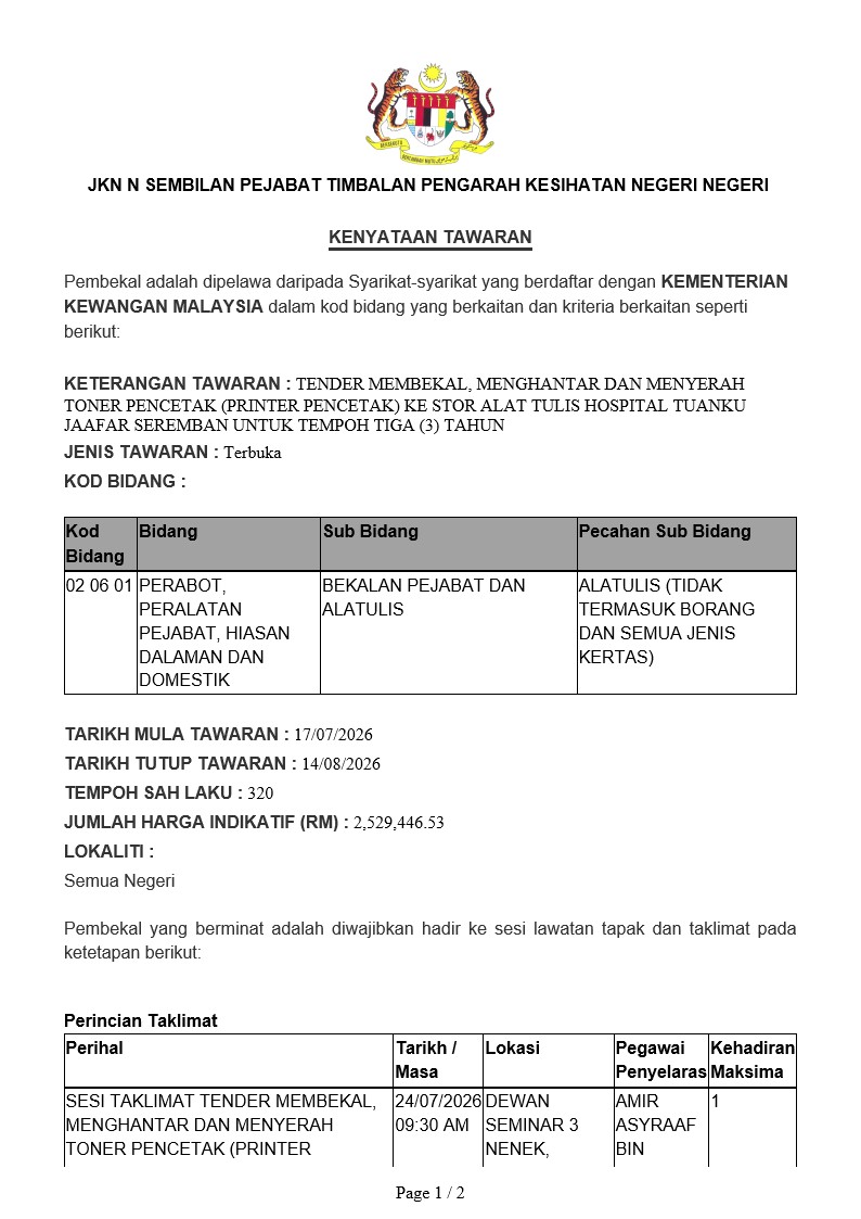 Kenyataan Tawaran Pembekal 28 1