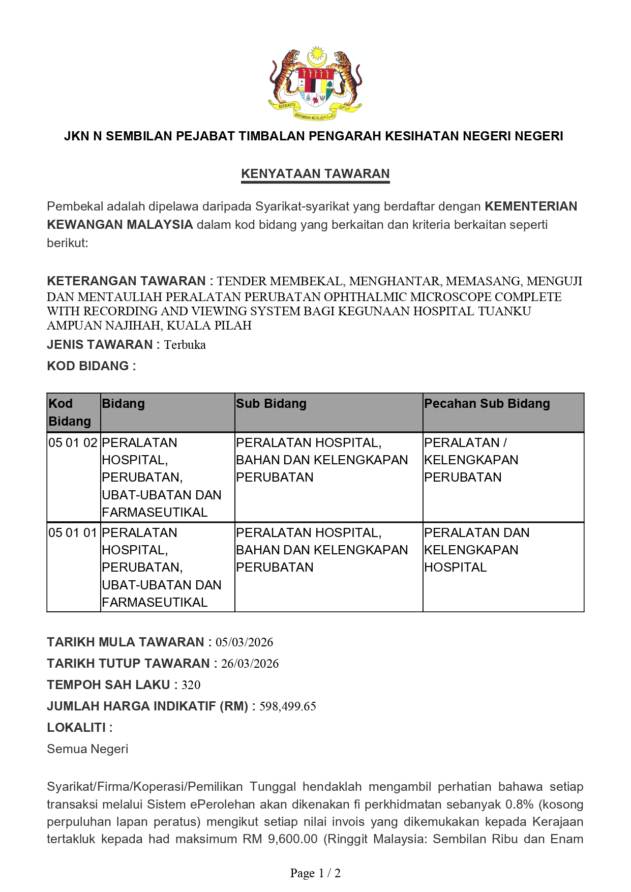Kenyataan Tawaran Pembekal MICROSCOPE HTAN page 0001